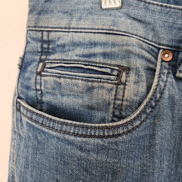 HILTL Dude Straight Slim Fit Jeans Stretch 5 Pocket Meduim Wash Blue - Picture 3 of 11